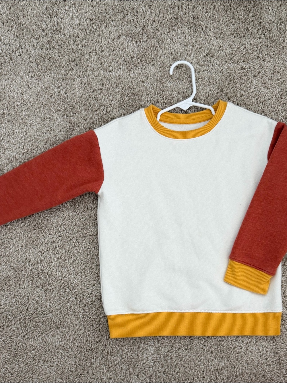 Cat & Jack Kids Colorblock Sweatshirt in White, Rust & Mustard